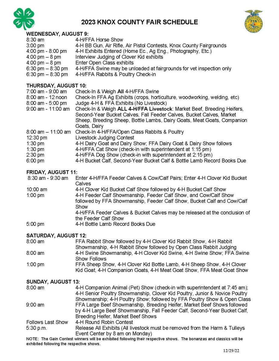 4H Fair Schedule Nebraska Extension